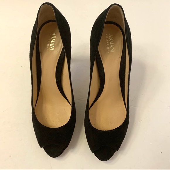Armani Collezioni Black Suede Pump Heel - Picture 4 of 13